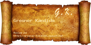 Gresner Kandida névjegykártya